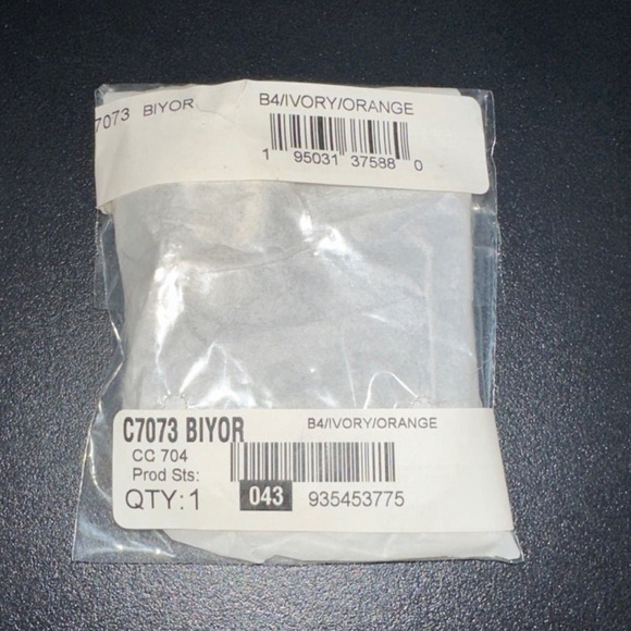 Coach Ski Patch Bag Charm Keychain Brass/Ivory/Orange Multi Smooth Leather NWT - Picture 8 of 12